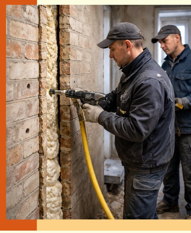 Межстеновое утепление пенополиуретаном в Карабулаке