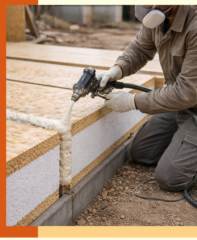 Утепление СИП-панелей пенополиуретаном (ППУ) в Карабулаке