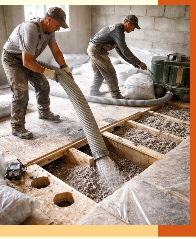 Заполнение пустот перекрытий в Карабулаке от 4648 руб. под ключ | ТепломастерКрб