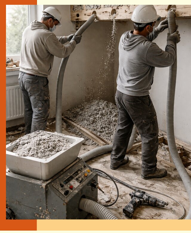 Заполнение пустот перекрытий пеной и наполнителями в Карабулаке