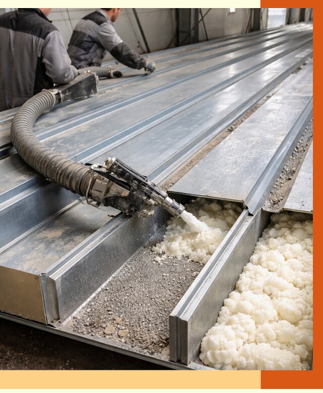 Заполнение пустот кровельных панелей в Карабулаке от 7437 руб. под ключ | ТепломастерКрб