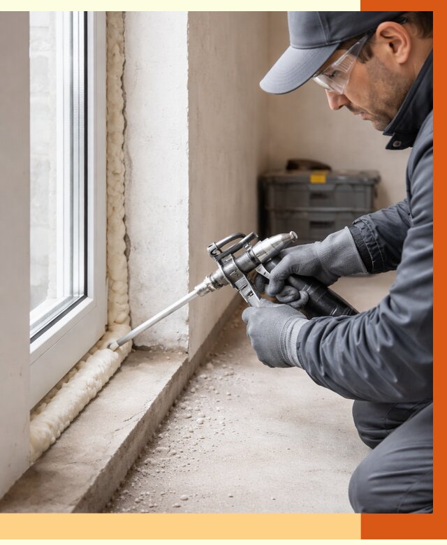 Герметизация стыков ППУ в Карабулаке от 1704 руб. за м2 — утепление примыканий под ключ | ТепломастерКрб