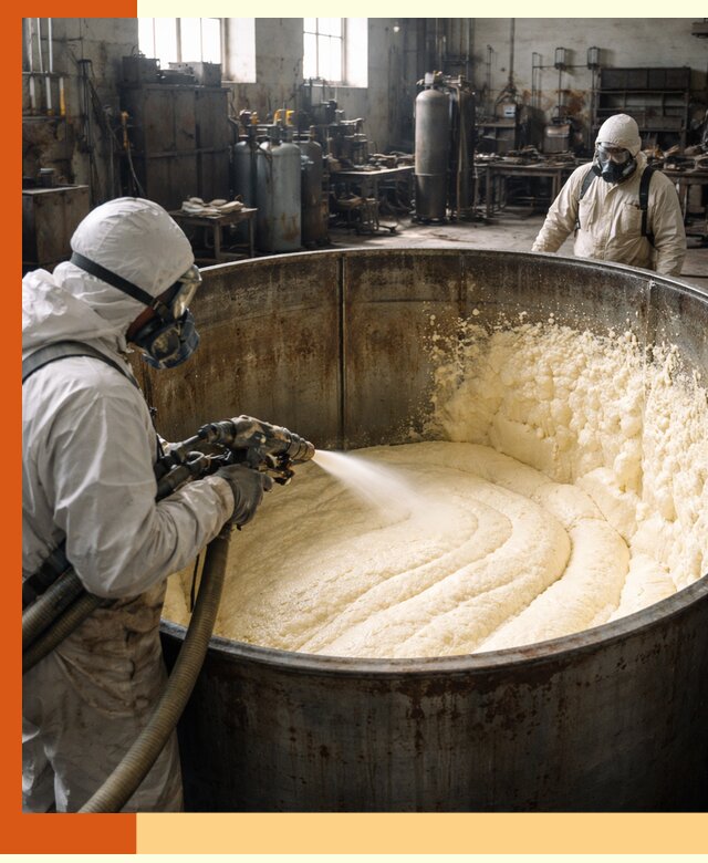 Заливка ппу в емкости с полной изоляцией и герметизацией в Карабулаке