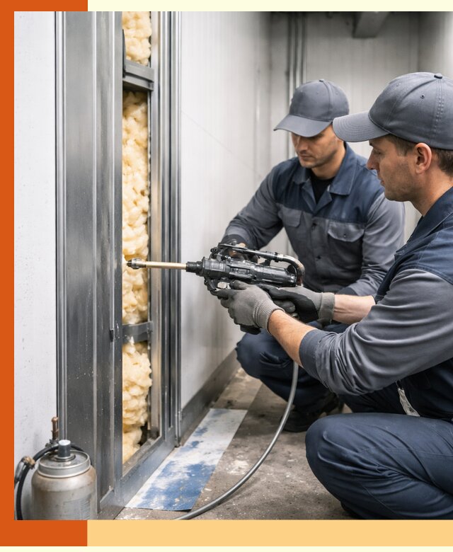 Заполнение пустот холодильных панелей в Карабулаке специализированной пеной