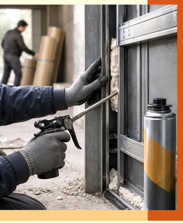 Заполнение пустот ворот в Карабулаке от 4648 руб. — заливка ППУ, утепление под ключ | ТепломастерКрб