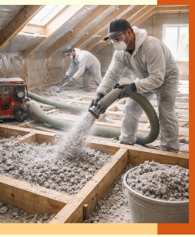 Утепление эковатой в Карабулаке от 3047 руб./м2 — монтаж и задувка | ТепломастерКрб