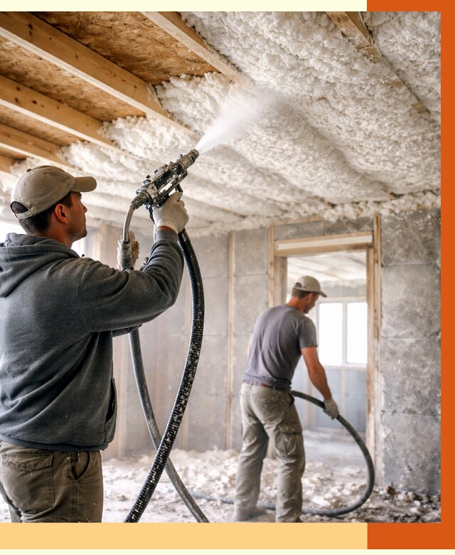 Утепление пеноизолом в Карабулаке от 1653 руб./м2 под ключ | ТепломастерКрб