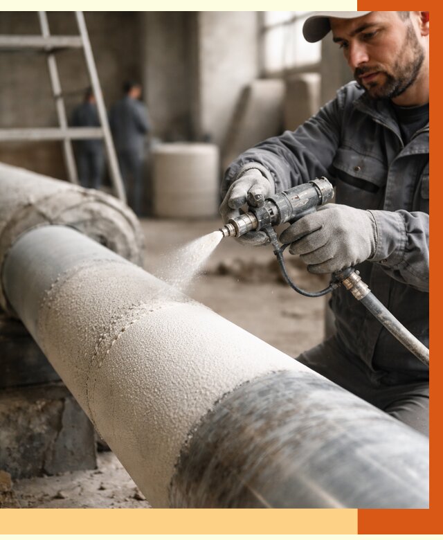 Утепление труб жидкой теплоизоляцией в Карабулаке от 7747 руб. под ключ | ТепломастерКрб