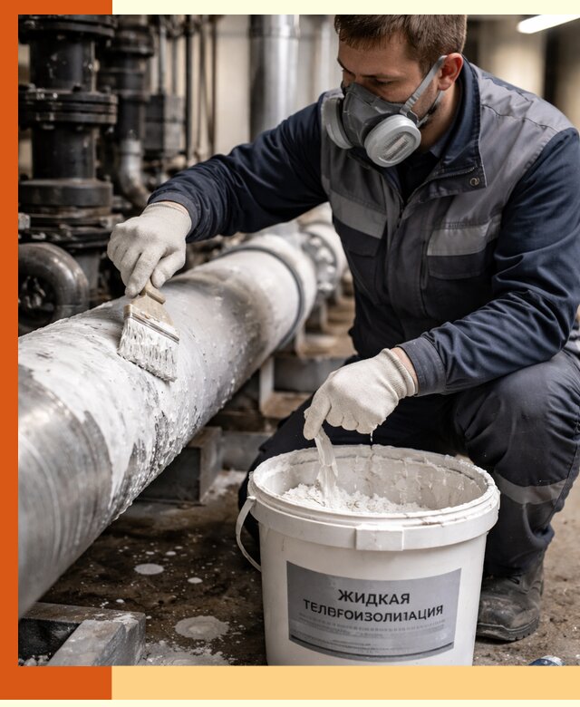 Утепление оборудования жидкой теплоизоляцией в Карабулаке