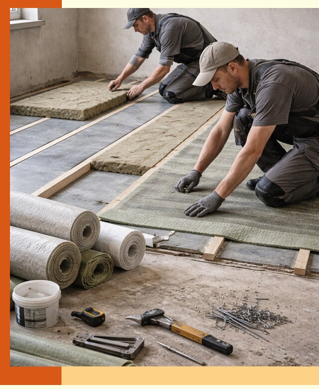 Шумоизоляция пола в Карабулаке — профессиональная звукоизоляция помещений