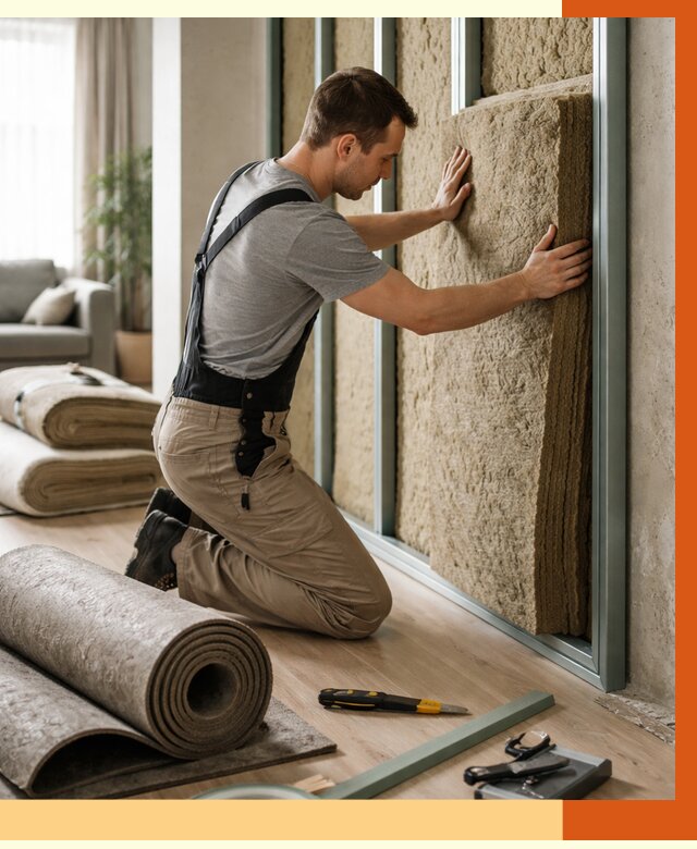 Шумоизоляция перегородок в Карабулаке от 1704 руб. за м2 — ТепломастерКрб