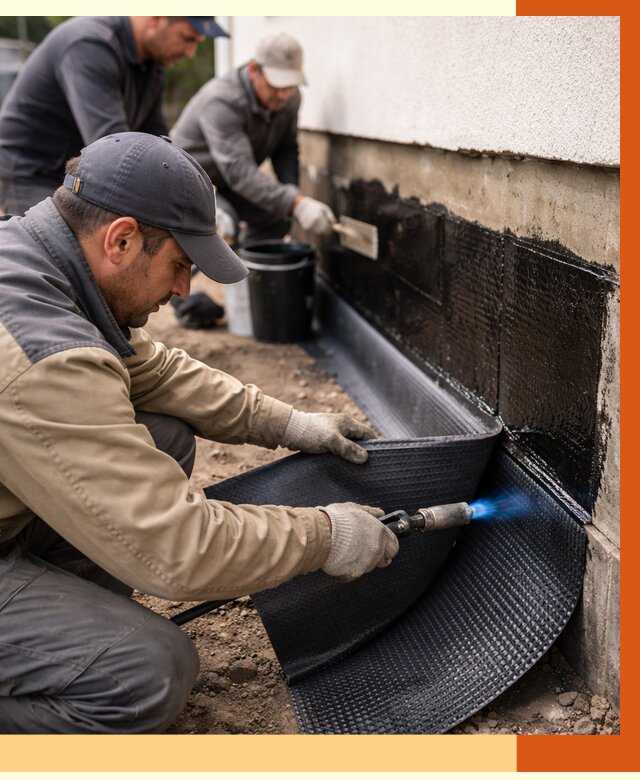 Гидроизоляция цоколя и отмостки в Карабулаке от 8780 руб. — ТепломастерКрб