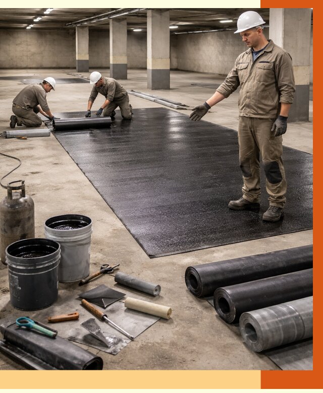 Гидроизоляция паркинга в Карабулаке от 1239 руб/м² — профессиональная защита | ТепломастерКрб