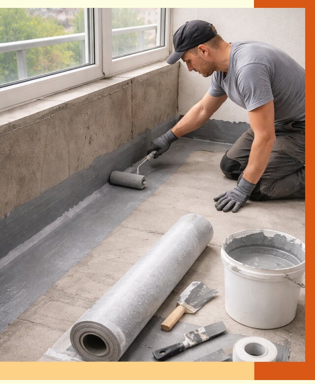 Профессиональная гидроизоляция балкона в Карабулаке от 4338 руб. | ТепломастерКрб