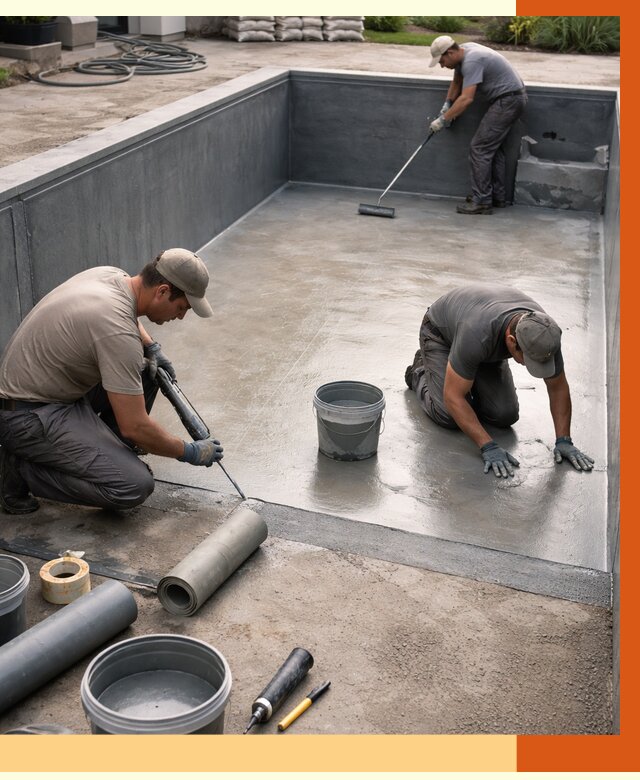 Профессиональная гидроизоляция бассейна в Карабулаке от 6714 руб. за м2 | ТепломастерКрб