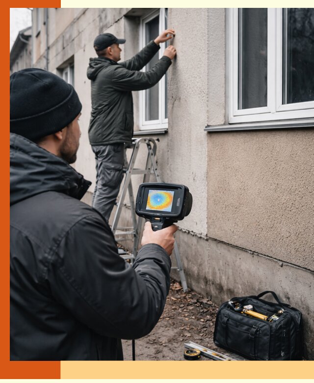 Тепловизионное обследование фасада в Карабулаке для выявления дефектов