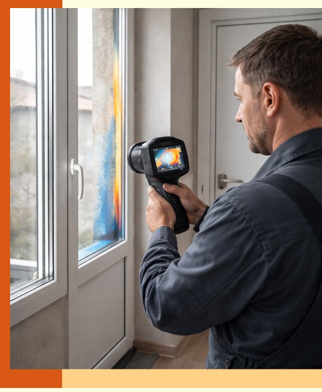 Тепловизионное обследование окон и дверей в Карабулаке
