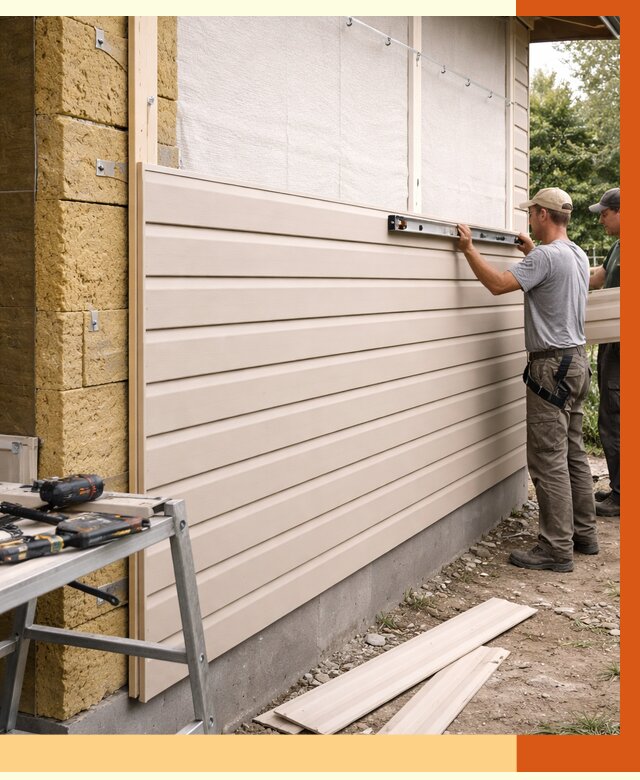 Монтаж сайдинга после утепления в Карабулаке от 1911 руб. — обшивка и облицовка | ТепломастерКрб